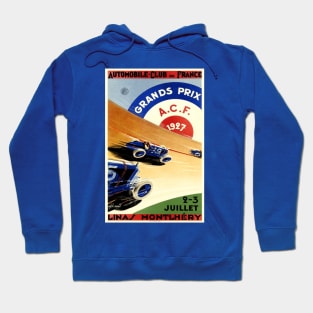 1927 French Grand Prix - Vintage Poster Design Hoodie